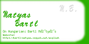 matyas bartl business card